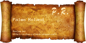 Palme Roland névjegykártya